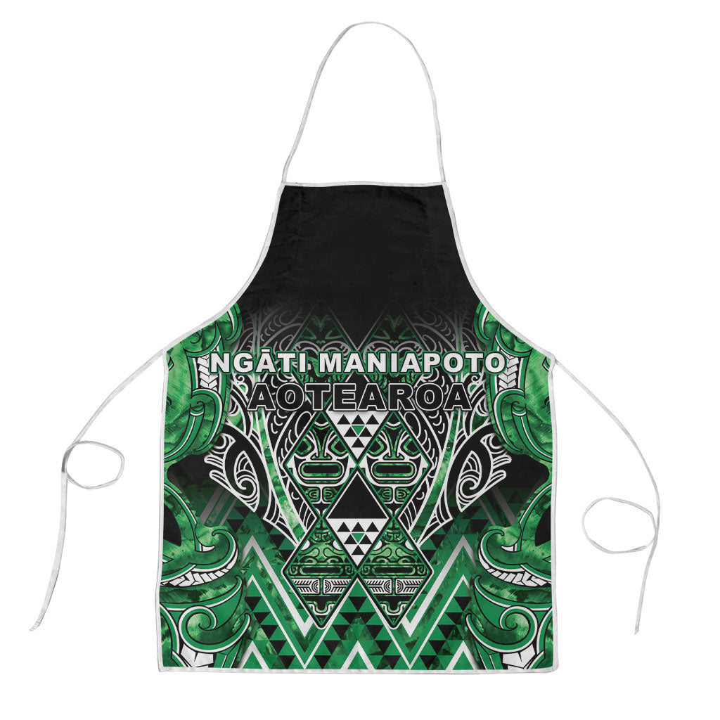Aotearoa Ngati Maniapoto Apron Maori Tribal Green Paua Shell Pattern
