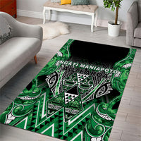 Aotearoa Ngati Maniapoto Area Rug Maori Tribal Green Paua Shell Pattern