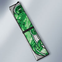 Aotearoa Ngati Maniapoto Auto Sun Shade Maori Tribal Green Paua Shell Pattern