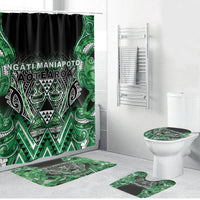Aotearoa Ngati Maniapoto Bathroom Set Maori Tribal Green Paua Shell Pattern