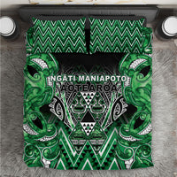 Aotearoa Ngati Maniapoto Bedding Set Maori Tribal Green Paua Shell Pattern