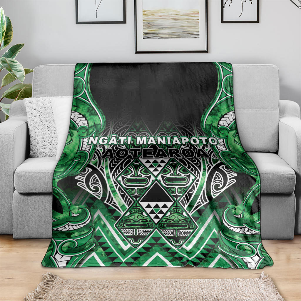 Aotearoa Ngati Maniapoto Blanket Maori Tribal Green Paua Shell Pattern
