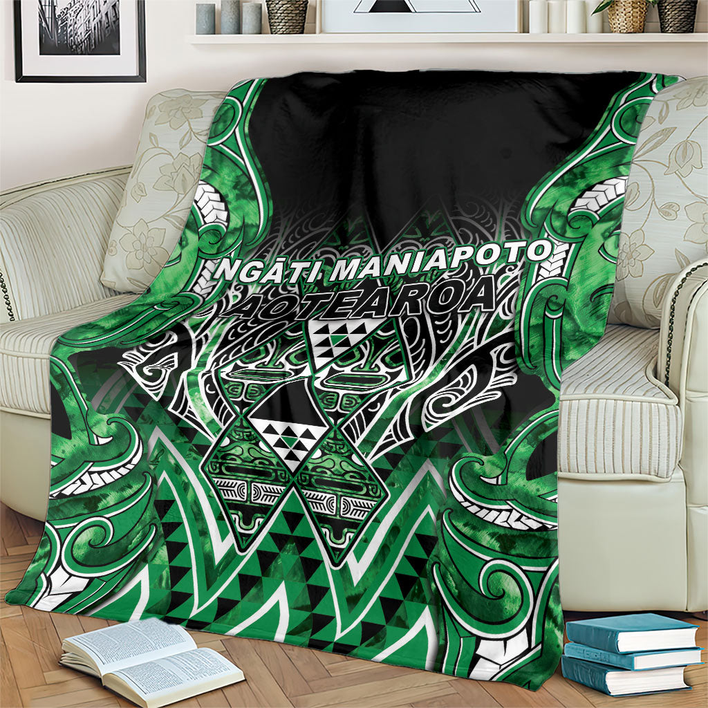 Aotearoa Ngati Maniapoto Blanket Maori Tribal Green Paua Shell Pattern
