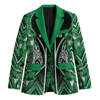 Aotearoa Ngati Maniapoto Blazer Maori Tribal Green Paua Shell Pattern