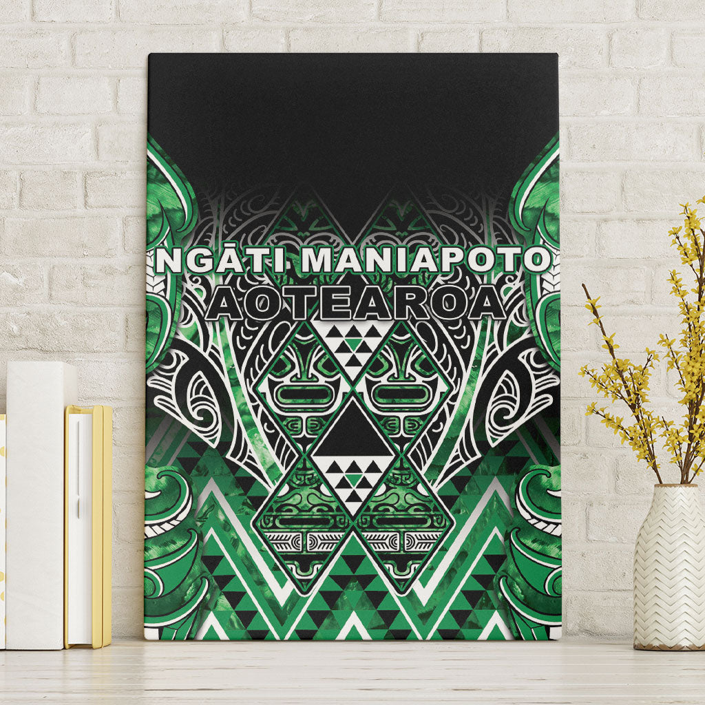 Aotearoa Ngati Maniapoto Canvas Wall Art Maori Tribal Green Paua Shell Pattern