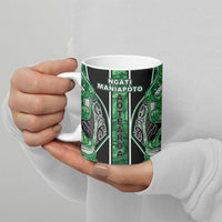 Aotearoa Ngati Maniapoto Ceramic Mug Maori Tribal Green Paua Shell Pattern