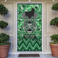Aotearoa Ngati Maniapoto Door Cover Maori Tribal Green Paua Shell Pattern