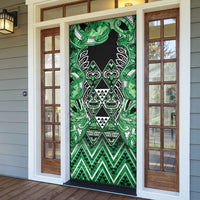 Aotearoa Ngati Maniapoto Door Cover Maori Tribal Green Paua Shell Pattern