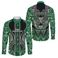 Aotearoa Ngati Maniapoto Family Matching Puletasi and Hawaiian Shirt Maori Tribal Green Paua Shell Pattern