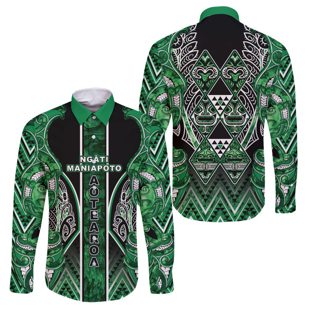 Aotearoa Ngati Maniapoto Family Matching Short Sleeve Bodycon Dress and Hawaiian Shirt Maori Tribal Green Paua Shell Pattern