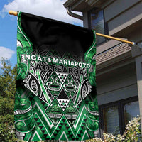 Aotearoa Ngati Maniapoto Garden Flag Maori Tribal Green Paua Shell Pattern