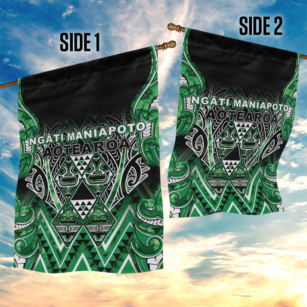 Aotearoa Ngati Maniapoto Garden Flag Maori Tribal Green Paua Shell Pattern