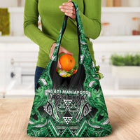 Aotearoa Ngati Maniapoto Grocery Bag Maori Tribal Green Paua Shell Pattern