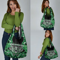 Aotearoa Ngati Maniapoto Grocery Bag Maori Tribal Green Paua Shell Pattern