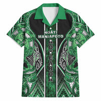 Aotearoa Ngati Maniapoto Hawaiian Shirt Maori Tribal Green Paua Shell Pattern