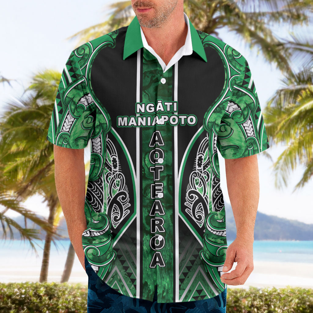 Aotearoa Ngati Maniapoto Hawaiian Shirt Maori Tribal Green Paua Shell Pattern