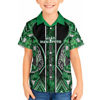 Aotearoa Ngati Maniapoto Hawaiian Shirt Maori Tribal Green Paua Shell Pattern