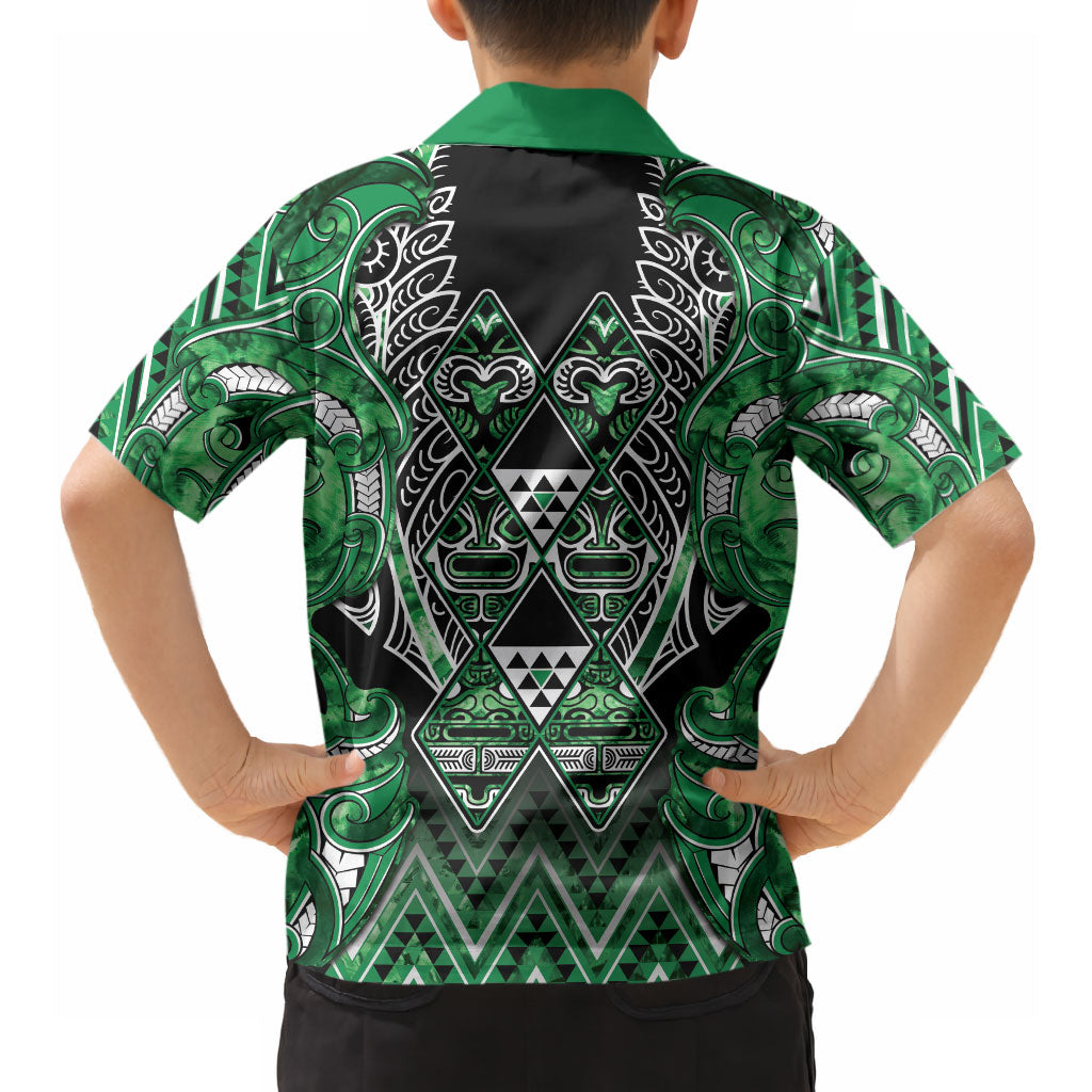 Aotearoa Ngati Maniapoto Hawaiian Shirt Maori Tribal Green Paua Shell Pattern