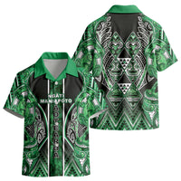 Aotearoa Ngati Maniapoto Kid Hawaiian Shirt Maori Tribal Green Paua Shell Pattern