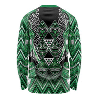 Aotearoa Ngati Maniapoto Long Sleeve Shirt Maori Tribal Green Paua Shell Pattern