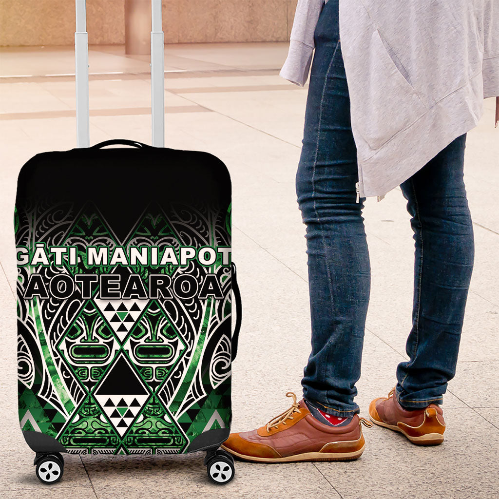 Aotearoa Ngati Maniapoto Luggage Cover Maori Tribal Green Paua Shell Pattern