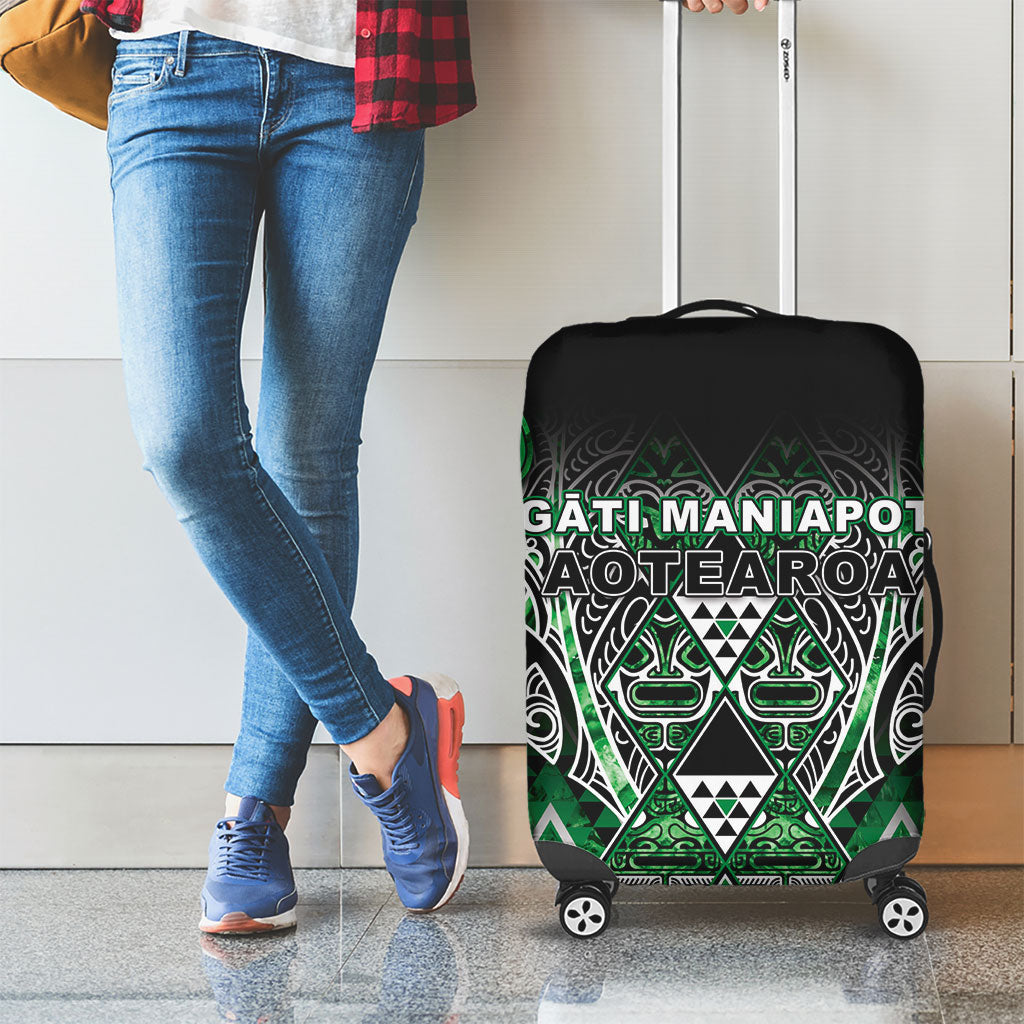 Aotearoa Ngati Maniapoto Luggage Cover Maori Tribal Green Paua Shell Pattern