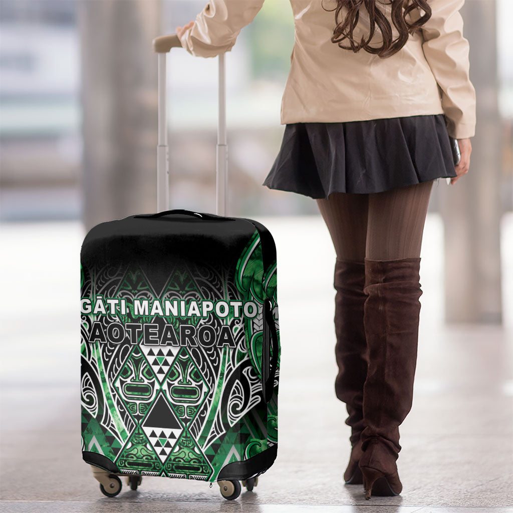 Aotearoa Ngati Maniapoto Luggage Cover Maori Tribal Green Paua Shell Pattern