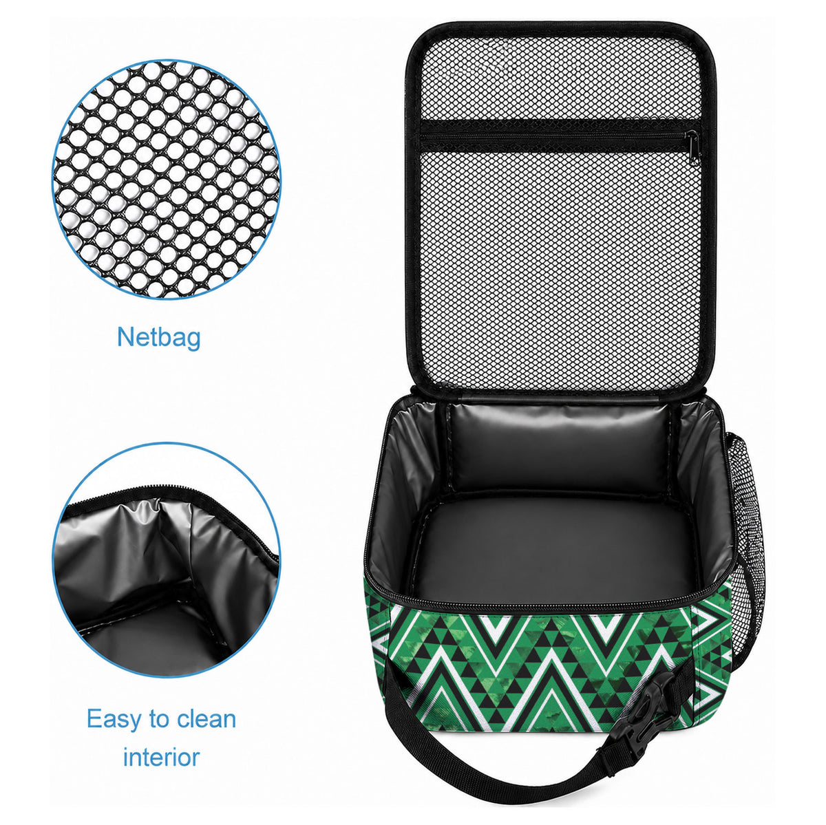 Aotearoa Ngati Maniapoto Lunch Bag Maori Tribal Green Paua Shell Pattern