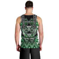 Aotearoa Ngati Maniapoto Men Tank Top Maori Tribal Green Paua Shell Pattern