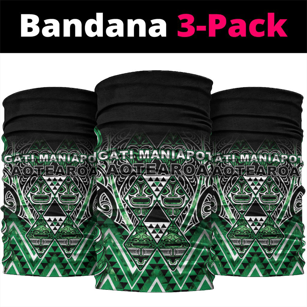 Aotearoa Ngati Maniapoto Neck Gaiter Maori Tribal Green Paua Shell Pattern