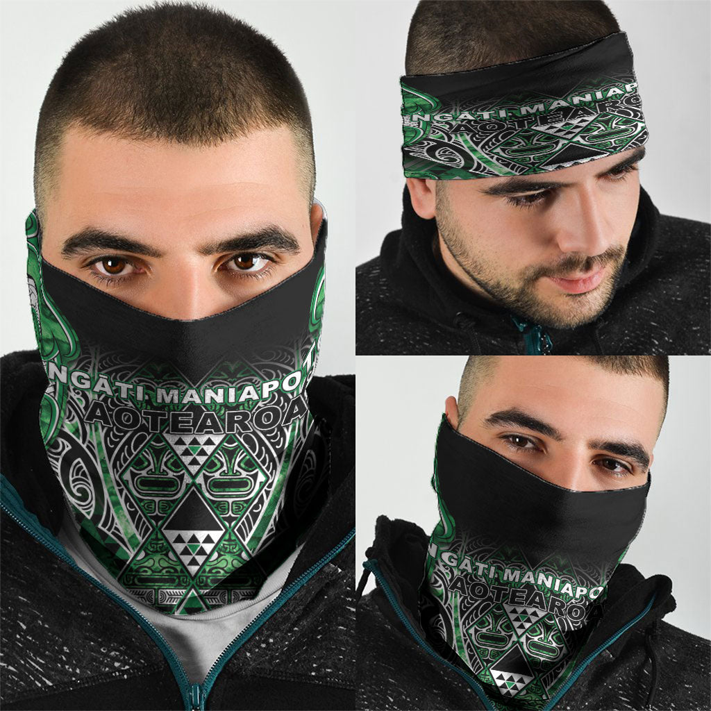 Aotearoa Ngati Maniapoto Neck Gaiter Maori Tribal Green Paua Shell Pattern