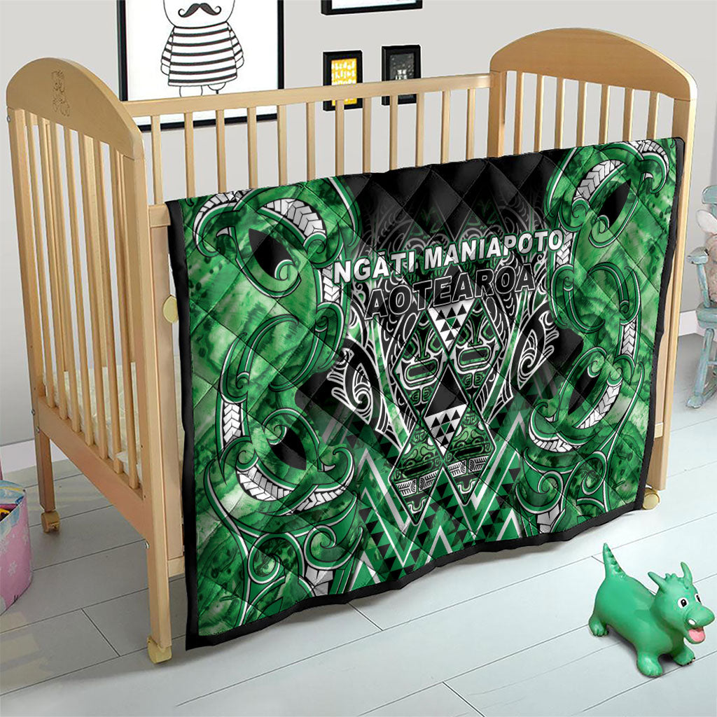 Aotearoa Ngati Maniapoto Quilt Maori Tribal Green Paua Shell Pattern
