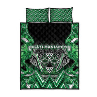 Aotearoa Ngati Maniapoto Quilt Bed Set Maori Tribal Green Paua Shell Pattern