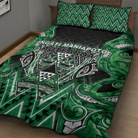 Aotearoa Ngati Maniapoto Quilt Bed Set Maori Tribal Green Paua Shell Pattern
