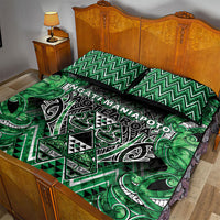 Aotearoa Ngati Maniapoto Quilt Bed Set Maori Tribal Green Paua Shell Pattern