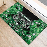Aotearoa Ngati Maniapoto Rubber Doormat Maori Tribal Green Paua Shell Pattern