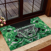 Aotearoa Ngati Maniapoto Rubber Doormat Maori Tribal Green Paua Shell Pattern