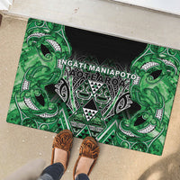 Aotearoa Ngati Maniapoto Rubber Doormat Maori Tribal Green Paua Shell Pattern