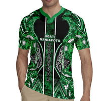 Aotearoa Ngati Maniapoto Rugby Jersey Maori Tribal Green Paua Shell Pattern