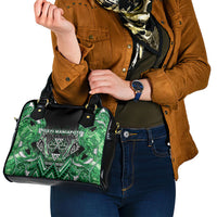 Aotearoa Ngati Maniapoto Shoulder Handbag Maori Tribal Green Paua Shell Pattern