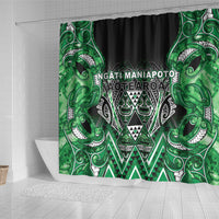 Aotearoa Ngati Maniapoto Shower Curtain Maori Tribal Green Paua Shell Pattern