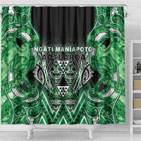 Aotearoa Ngati Maniapoto Shower Curtain Maori Tribal Green Paua Shell Pattern