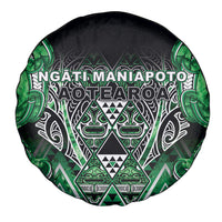 Aotearoa Ngati Maniapoto Spare Tire Cover Maori Tribal Green Paua Shell Pattern