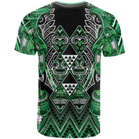 Aotearoa Ngati Maniapoto T Shirt Maori Tribal Green Paua Shell Pattern