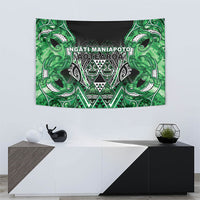 Aotearoa Ngati Maniapoto Tapestry Maori Tribal Green Paua Shell Pattern