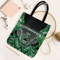 Aotearoa Ngati Maniapoto Tote Bag Maori Tribal Green Paua Shell Pattern