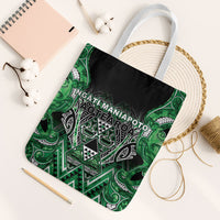 Aotearoa Ngati Maniapoto Tote Bag Maori Tribal Green Paua Shell Pattern