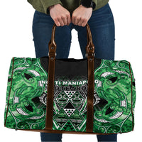 Aotearoa Ngati Maniapoto Travel Bag Maori Tribal Green Paua Shell Pattern