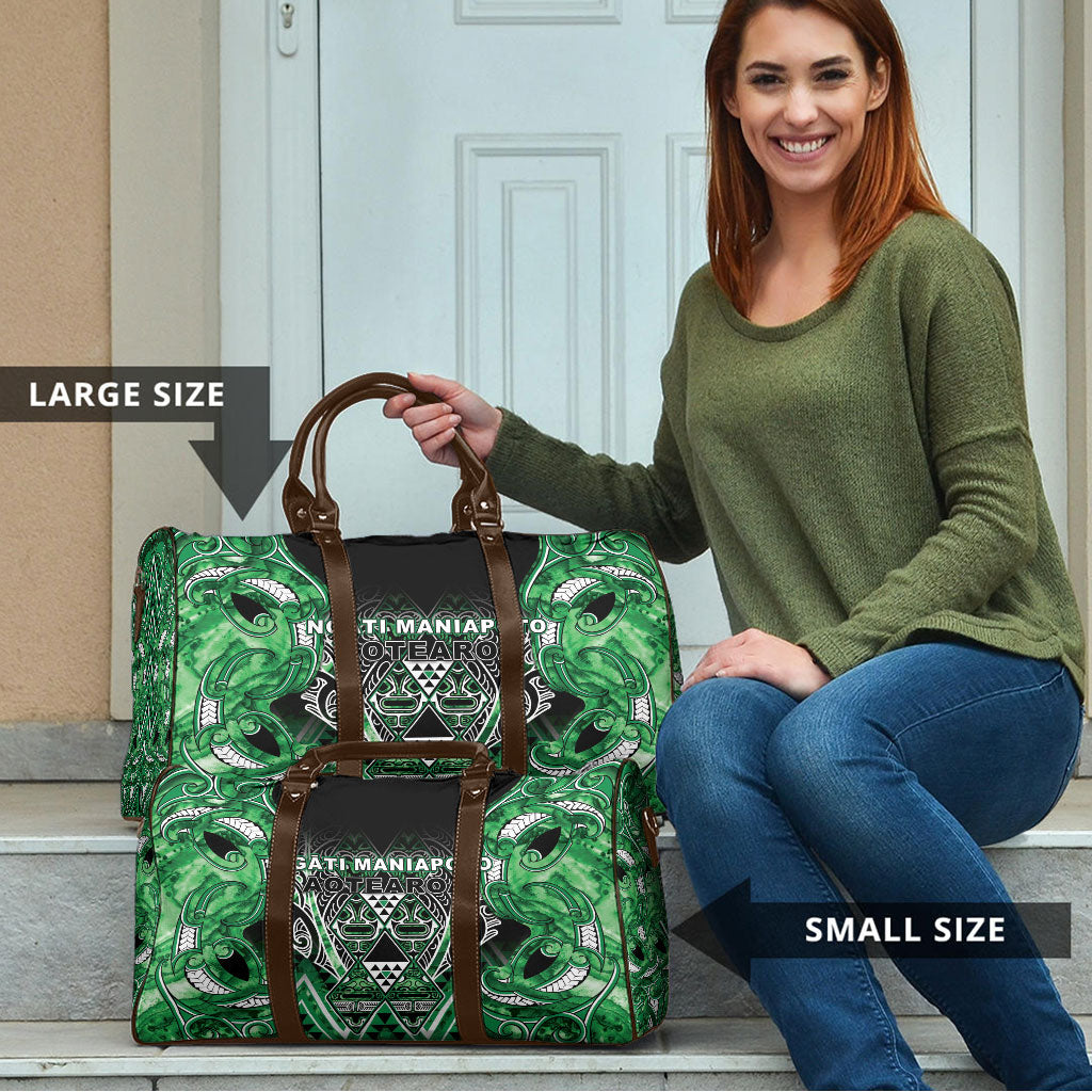 Aotearoa Ngati Maniapoto Travel Bag Maori Tribal Green Paua Shell Pattern