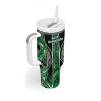 Aotearoa Ngati Maniapoto Tumbler With Handle Maori Tribal Green Paua Shell Pattern